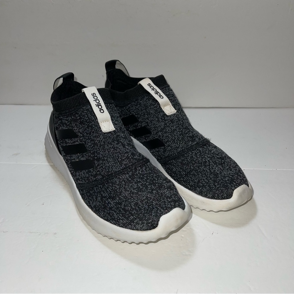 adidas Women's Slip-On Knit Sneakers in Black and White - Picture 8 of 8